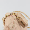 CHANEL Matelasse Chain Shoulder Bag Leather Pink Gold CC Auth 190487-9