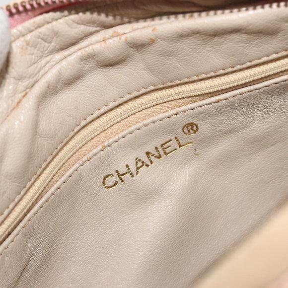 CHANEL Matelasse Chain Shoulder Bag Leather Pink Gold CC Auth 190487