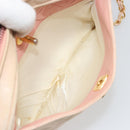 CHANEL Matelasse Chain Shoulder Bag Leather Pink Gold CC Auth 190487-25