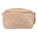 CHANEL Matelasse Chain Shoulder Bag Leather Pink Gold CC Auth 190487-2