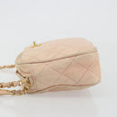 CHANEL Matelasse Chain Shoulder Bag Leather Pink Gold CC Auth 190487-4