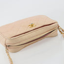 CHANEL Matelasse Chain Shoulder Bag Leather Pink Gold CC Auth 190487-6