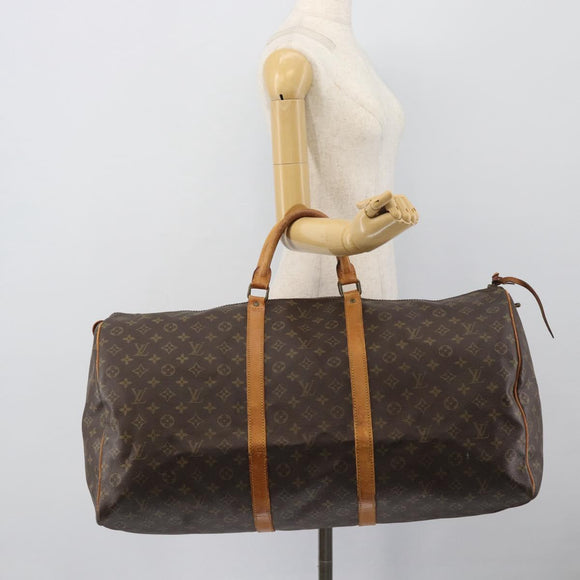 LOUIS VUITTON Monogram Keepall 60 Boston Bag M41422 LV Auth 190488