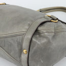 Miu Miu Tote Bag Leather Gray Gold Auth 190489A-10