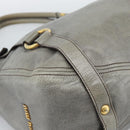 Miu Miu Tote Bag Leather Gray Gold Auth 190489A-11