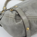 Miu Miu Tote Bag Leather Gray Gold Auth 190489A-13