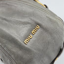 Miu Miu Tote Bag Leather Gray Gold Auth 190489A-14
