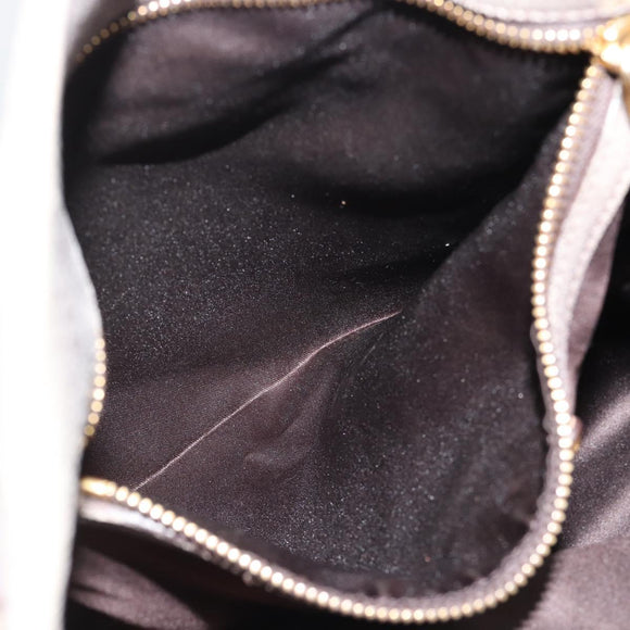 Miu Miu Tote Bag Leather Gray Gold Auth 190489A