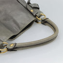 Miu Miu Tote Bag Leather Gray Gold Auth 190489A-7