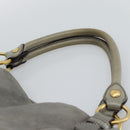 Miu Miu Tote Bag Leather Gray Gold Auth 190489A-8