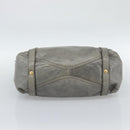 Miu Miu Tote Bag Leather Gray Gold Auth 190489A-9
