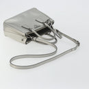 PRADA Galleria Hand Bag Safiano Leather 2way Silver Auth 190490A-10