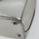 PRADA Galleria Hand Bag Safiano Leather 2way Silver Auth 190490A-16