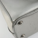 PRADA Galleria Hand Bag Safiano Leather 2way Silver Auth 190490A-17