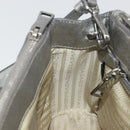 PRADA Galleria Hand Bag Safiano Leather 2way Silver Auth 190490A-23