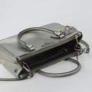PRADA Galleria Hand Bag Safiano Leather 2way Silver Auth 190490A-7
