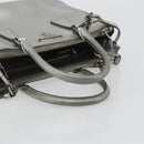 PRADA Galleria Hand Bag Safiano Leather 2way Silver Auth 190490A-8