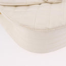 CHANEL Matelasse Chain Shoulder Bag Lamb Skin White Gold CC Auth 190491-15