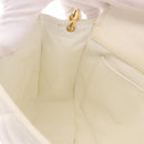 CHANEL Matelasse Chain Shoulder Bag Lamb Skin White Gold CC Auth 190491-23