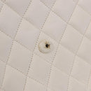 CHANEL Matelasse Chain Shoulder Bag Lamb Skin White Gold CC Auth 190491-9