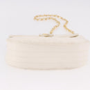 CHANEL Matelasse Chain Shoulder Bag Lamb Skin White Gold CC Auth 190491-5