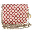 Christian Dior Chain Wallet Leather Red Gold Auth 190495M-1