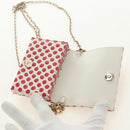 Christian Dior Chain Wallet Leather Red Gold Auth 190495M-9