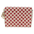 Christian Dior Chain Wallet Leather Red Gold Auth 190495M-2