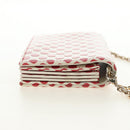 Christian Dior Chain Wallet Leather Red Gold Auth 190495M-4