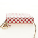 Christian Dior Chain Wallet Leather Red Gold Auth 190495M-6