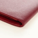 CHANEL COCO Mark Long Wallet Caviar Skin Red Gold CC Auth 190496M-15