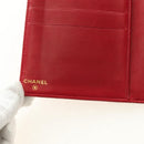 CHANEL COCO Mark Long Wallet Caviar Skin Red Gold CC Auth 190496M-19