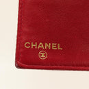 CHANEL COCO Mark Long Wallet Caviar Skin Red Gold CC Auth 190496M-23