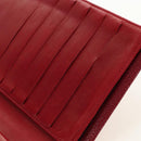 CHANEL COCO Mark Long Wallet Caviar Skin Red Gold CC Auth 190496M-24
