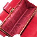 CHANEL COCO Mark Long Wallet Caviar Skin Red Gold CC Auth 190496M-9
