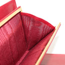 CHANEL COCO Mark Long Wallet Caviar Skin Red Gold CC Auth 190496M-25