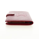 CHANEL COCO Mark Long Wallet Caviar Skin Red Gold CC Auth 190496M-3