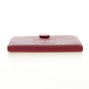 CHANEL COCO Mark Long Wallet Caviar Skin Red Gold CC Auth 190496M-6