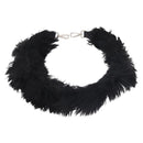 FENDI Shoulder Strap Fur 35"" Black Silver Auth 190497A-3