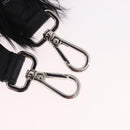 FENDI Shoulder Strap Fur 35"" Black Silver Auth 190497A-7