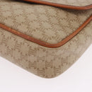 CELINE Macadam Canvas Shoulder Bag PVC Beige Gold Auth 190500-17