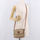 CELINE Macadam Canvas Shoulder Bag PVC Beige Gold Auth 190500-25