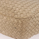 BOTTEGA VENETA INTRECCIATO Shoulder Bag Leather Ivory Gold Auth 190502-16