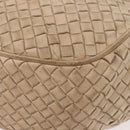 BOTTEGA VENETA INTRECCIATO Shoulder Bag Leather Ivory Gold Auth 190502-10