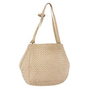 BOTTEGA VENETA INTRECCIATO Shoulder Bag Leather Ivory Gold Auth 190502-1
