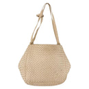 BOTTEGA VENETA INTRECCIATO Shoulder Bag Leather Ivory Gold Auth 190502-13