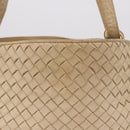 BOTTEGA VENETA INTRECCIATO Shoulder Bag Leather Ivory Gold Auth 190502-2