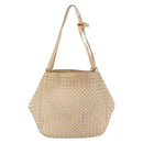 BOTTEGA VENETA INTRECCIATO Shoulder Bag Leather Ivory Gold Auth 190502-3