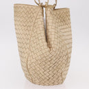 BOTTEGA VENETA INTRECCIATO Shoulder Bag Leather Ivory Gold Auth 190502-4