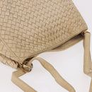 BOTTEGA VENETA INTRECCIATO Shoulder Bag Leather Ivory Gold Auth 190502-8